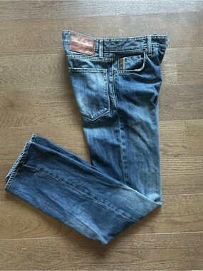 BOSS Hugo Boss Maine Distressed Straight Leg Jeans Blue 30x33 (Tag 30x34)